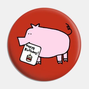 Animals Birthday Greetings Cute Pig says Happy Birthday Pin