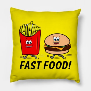 Fast Food: Cartoon Cheeseburger and Fries Pillow