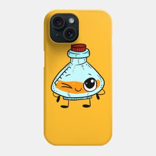 a cute kawaii doodle of a science laboratory bottle. Phone Case