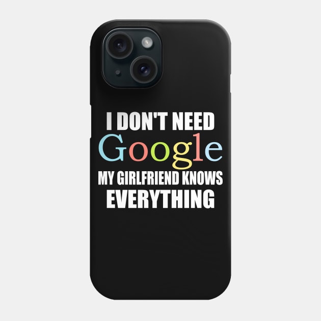 I Dont Need Google My Girlfriend Knows Everything Phone Case by ZenCloak