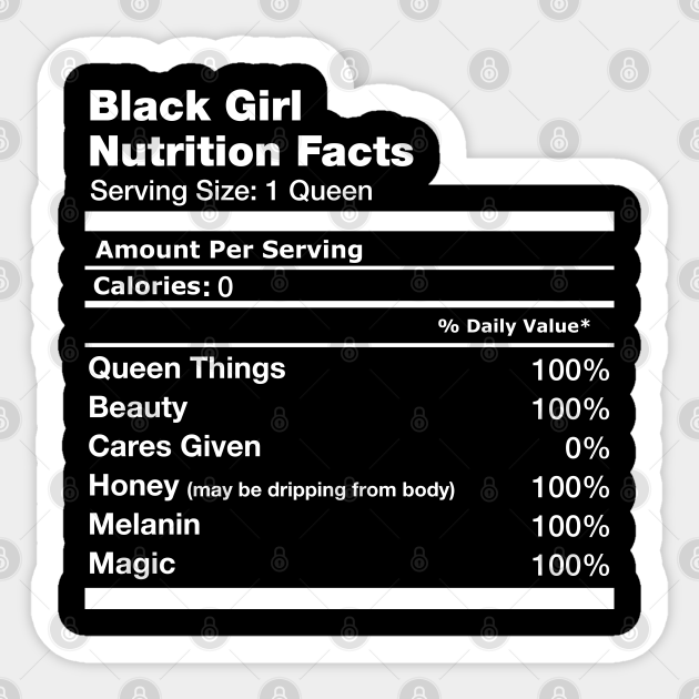 Black Queen Melanin Nutritional Facts Black History Month