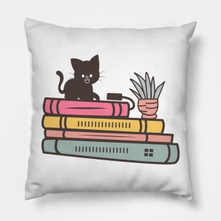 Books and Cats World Book Day for Book Lovers Library Reading Pillow