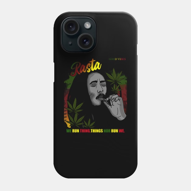 Rasta Man Catching A Vibes, Rasta Phone Case by alzo