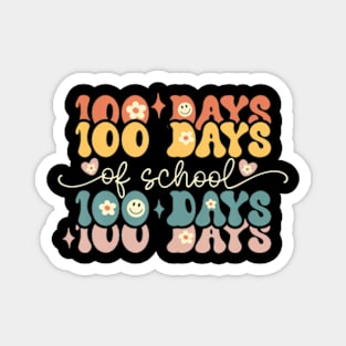 Retro Days of School Groovy Teacher 100th Day of School Magnet