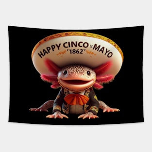 Cinco de Mayo Funny Cute Mexican Mariachi Axolotl 1862 Tapestry