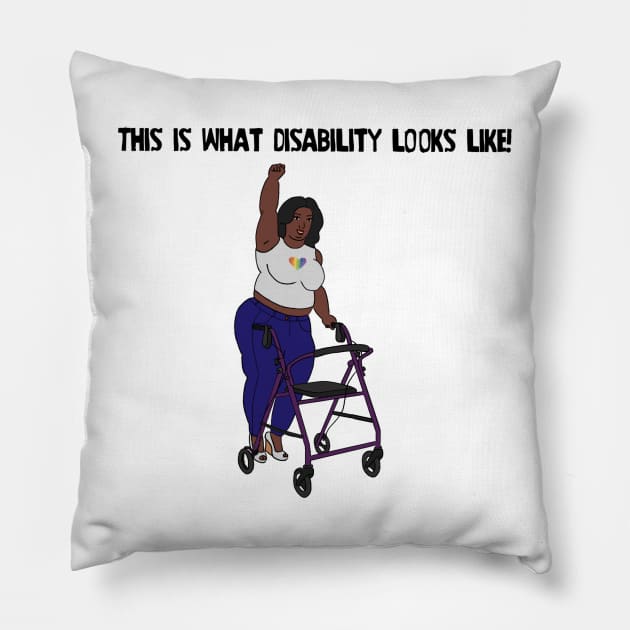 This Is What Disability Looks Like Walker Pillow by Dissent Clothing