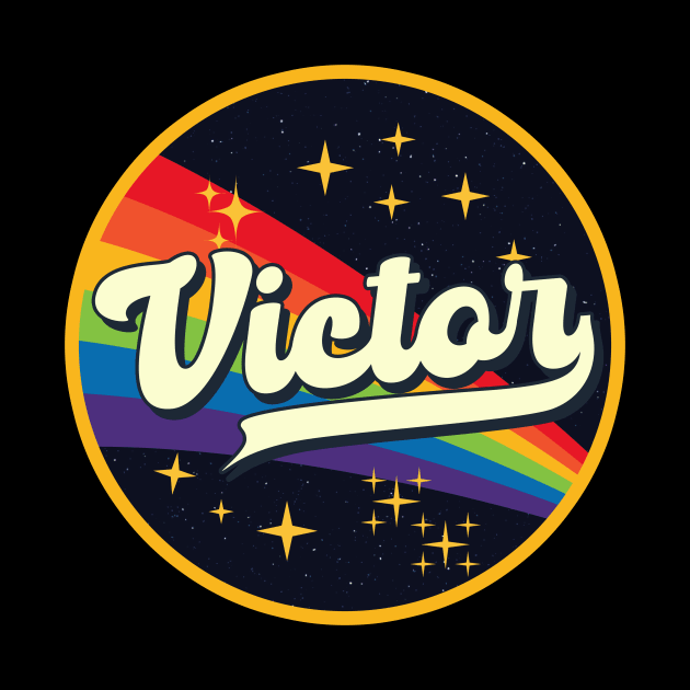 Victor // Rainbow In Space Vintage Style by LMW Art