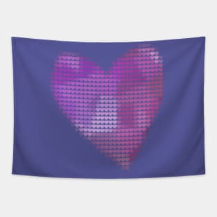 Purple Valentines Day Heart Filled with Hearts Tapestry