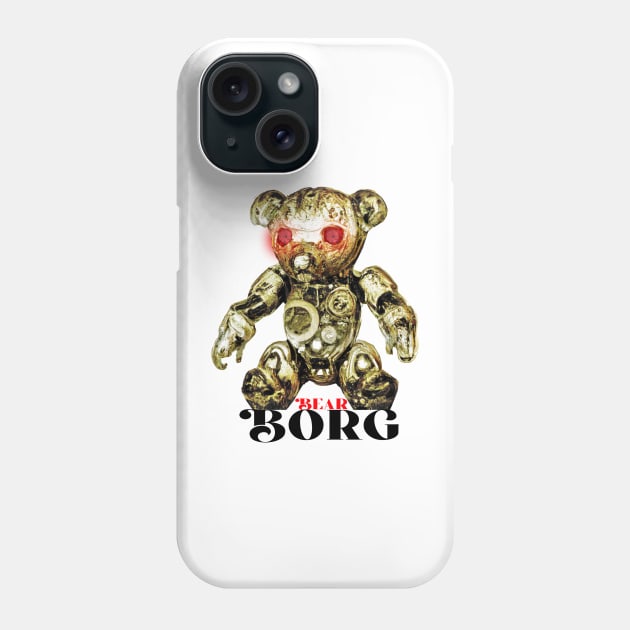 Bear Borg (Gold Cyborg Teddy Bear)) Phone Case by All Aces