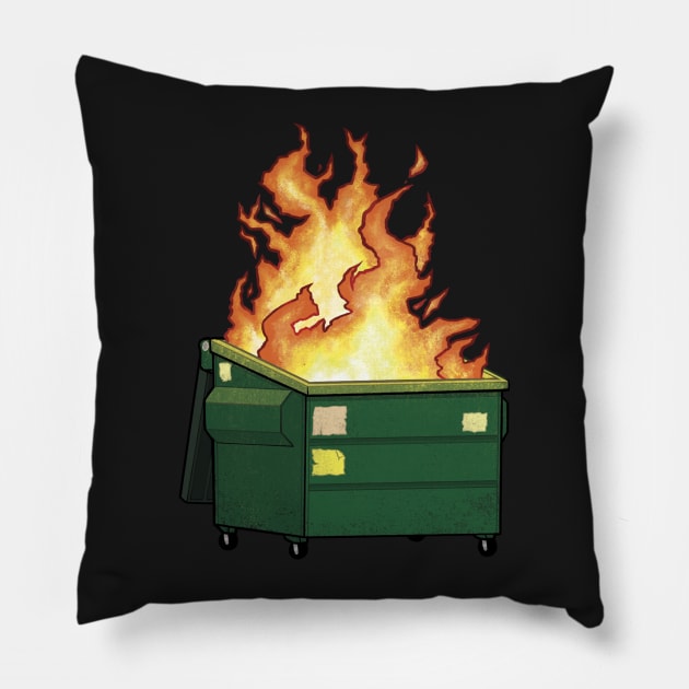 Dumpster Fire Pillow by jleonardart