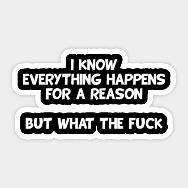 I Know Everything Happens For A Reason But What The Fuck