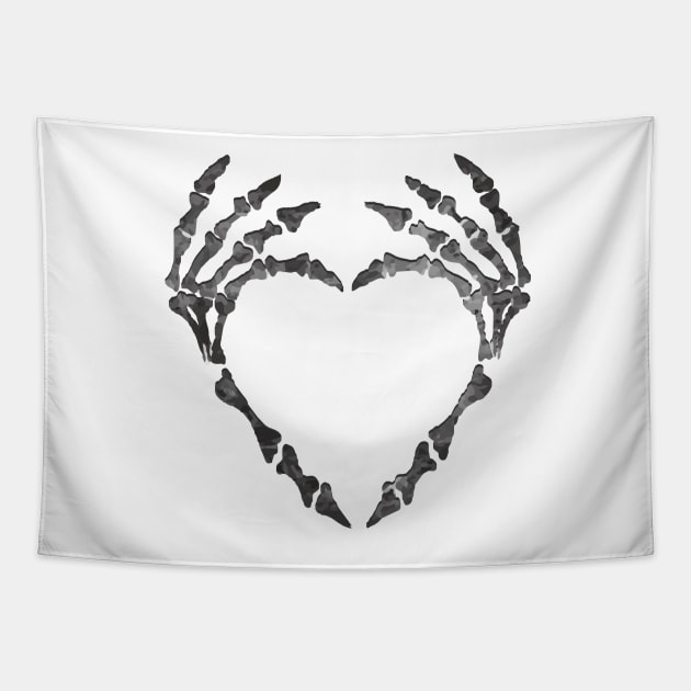 Skeleton heart full Tapestry by Laylin