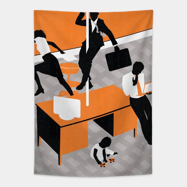 Hot desking Tapestry by Neil Webb | Illustrator