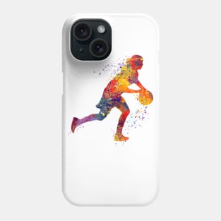 Girl Basketball Dribbling Watercolor Phone Case