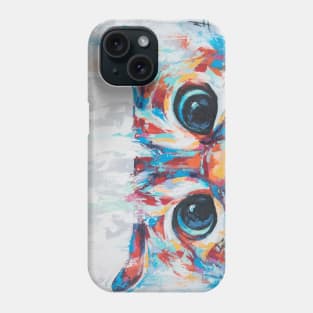 Conceptual abstract painting of a cat's muzzle peeking out from below. Phone Case