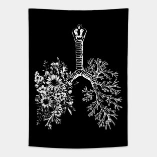 Flowers Lung, floral leaves, lungs,healthy lung, lungs cancer, respiratory therapist, cystic fibrosis Tapestry