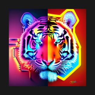 Trippy Psychedelic Neon Tigers 19 T-Shirt