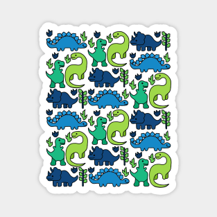 Blue and Green Dinosaurs Magnet