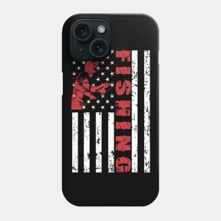 American Flag Fishing Shirt Vintage Fishing Tshirt T-Shirt Phone Case