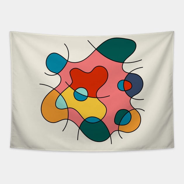 Surreal Amoeba #12 (Miro Inspired) Tapestry by n23tees