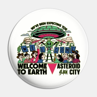 Graphic Funny Tee Alien asteroid city Cool Space Pin