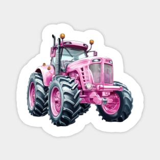 Pink Tractor Magnet