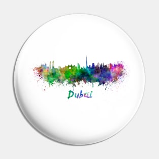 Dubai skyline in watercolor Pin