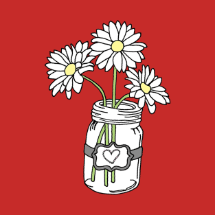 Mason Jar With Flowers T-Shirt