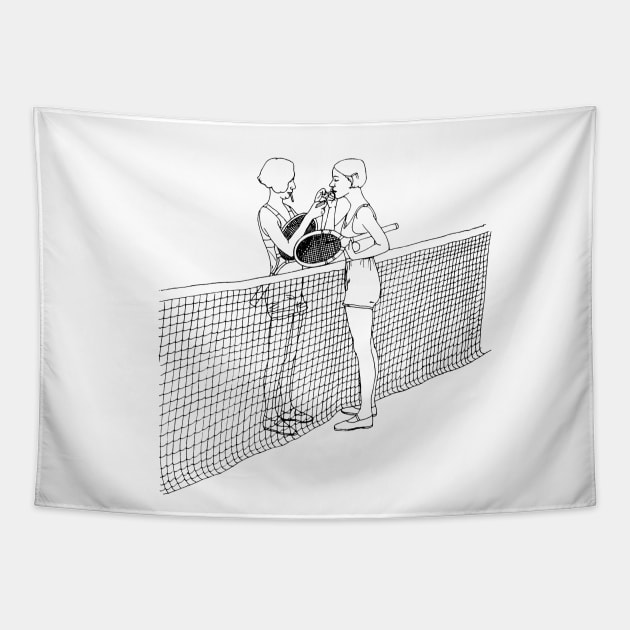 Tennis Gals Tapestry by lexalion