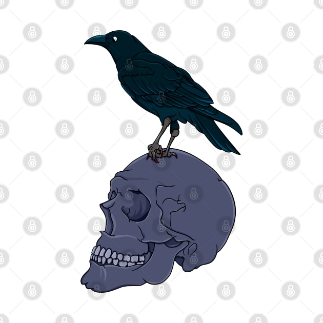 Raven on a Skull by mailboxdisco