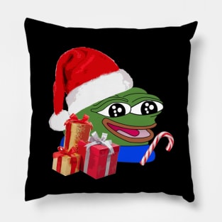 Christmas Peepo Pepe The Frog Meme Happy Cute Wholesome Pillow