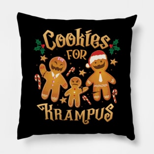 Creepy Gingerbread Cookies For Krampus - Merry Krampus Pillow