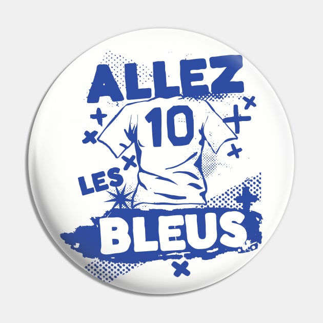 Vintage French Football // Retro Grunge France Soccer // Allez les Bleus Pin by SLAG_Creative