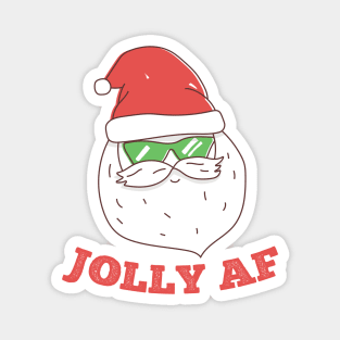 Jolly AF Funny Santa Magnet