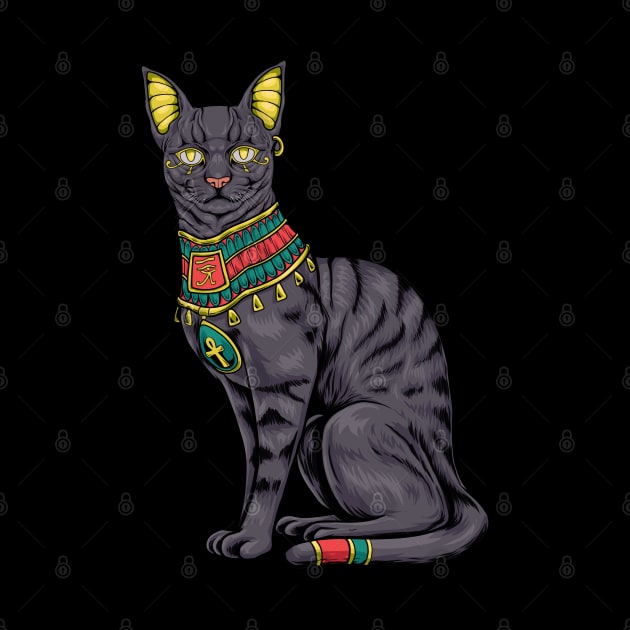 With ankh and hieroglyphics - Egyptian cat by Modern Medieval Design