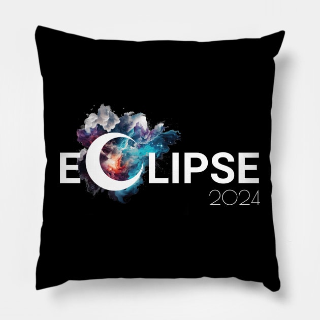 2024 Total Solar Eclipse Galaxy Pillow by Epic Splash Graphics