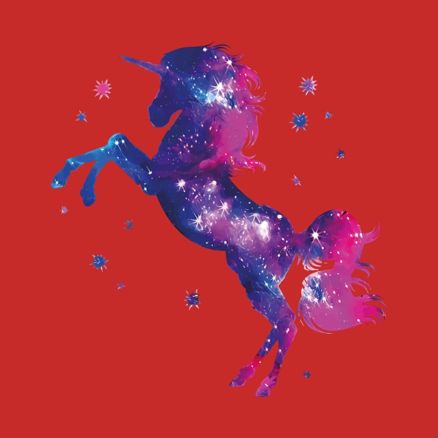 Unicorn Galaxy: Silhouette of Unicorn in the Universe by TheMythicalCreatures