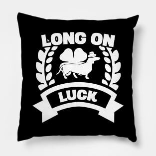 Long On Luck Irish Dachshund Funny St Patricks Day Pillow