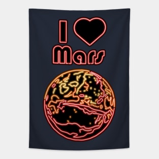 Electric Solar System I Love Mars Tapestry