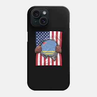 Aruba Flag American Flag Ripped - Gift for Aruban From Aruba Phone Case