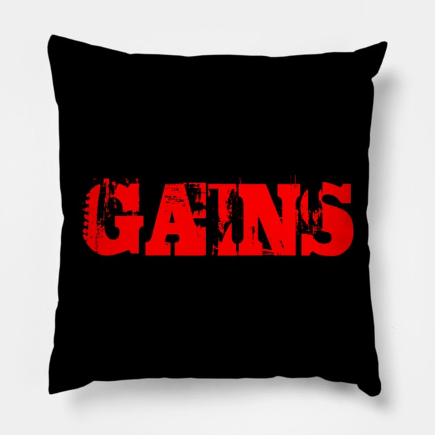 Gains Pillow by AniTeeCreation