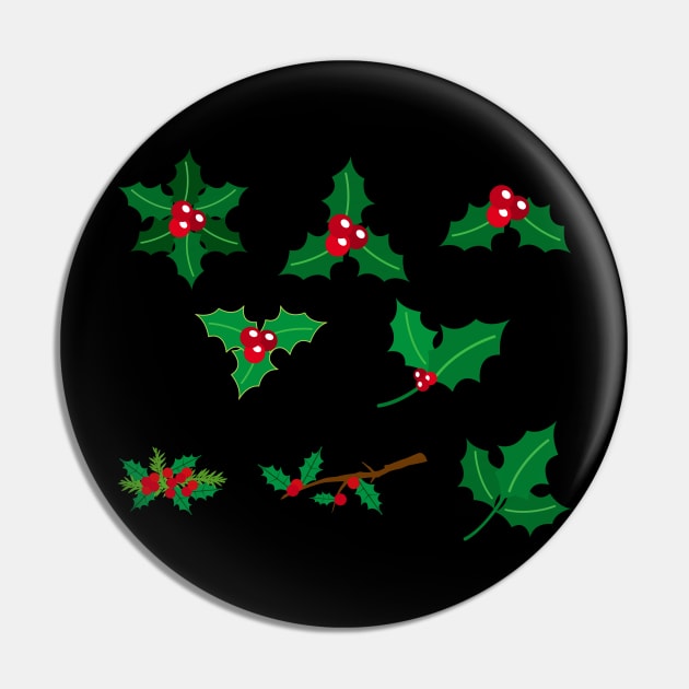 Christmas Holly Berries Pin by holidaystore