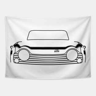 Triumph TR250 classic car outline graphic with stripes (black) Tapestry