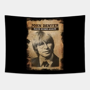 Vintage Old Paper 80s Style John Denver Tapestry