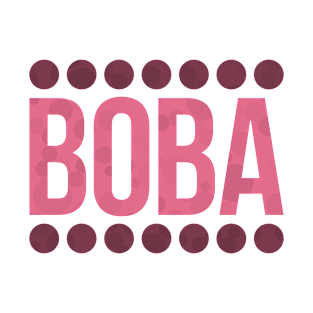 Strawberry Boba Balls Typography T-Shirt