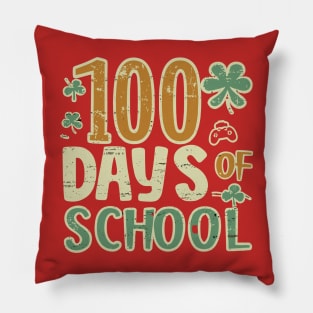 100 days of school gamers st patricks day's Pillow