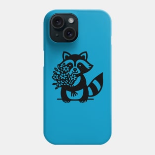 Raccoon Holding Flowers Phone Case