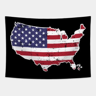 Flag Merica 4th of July Shirt Patriotic Map of America Tapestry