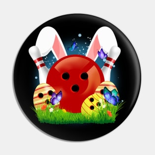 Bowling Easter Bunny Egg, Funny Easter Day Pin