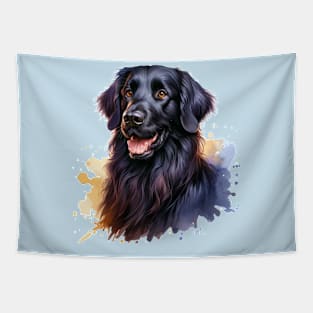 Flat-coated Retriever Watercolor - Beautiful Dog Tapestry